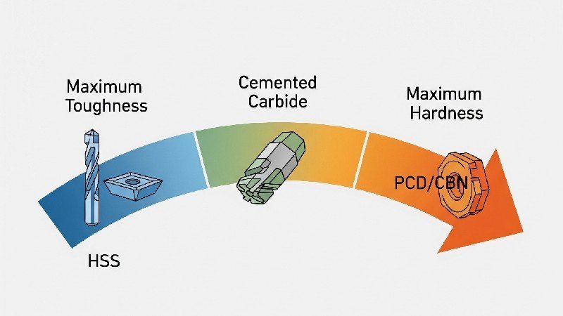toughness vs hardness of cutting tool materials
