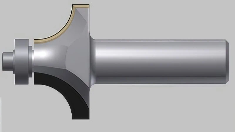 pcd round over router bit with bearing