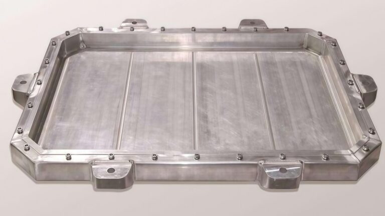 finished extruded aluminum battery tray for electric vehicles