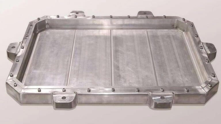 finished extruded aluminum battery tray for electric vehicles