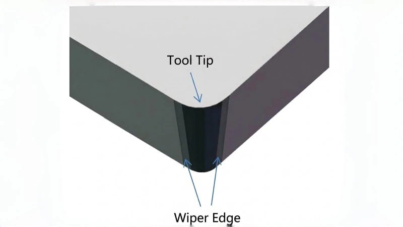 pcbn insert wiper edge and tool tip structure