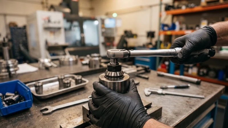 mechanical collet chuck with torque wrench