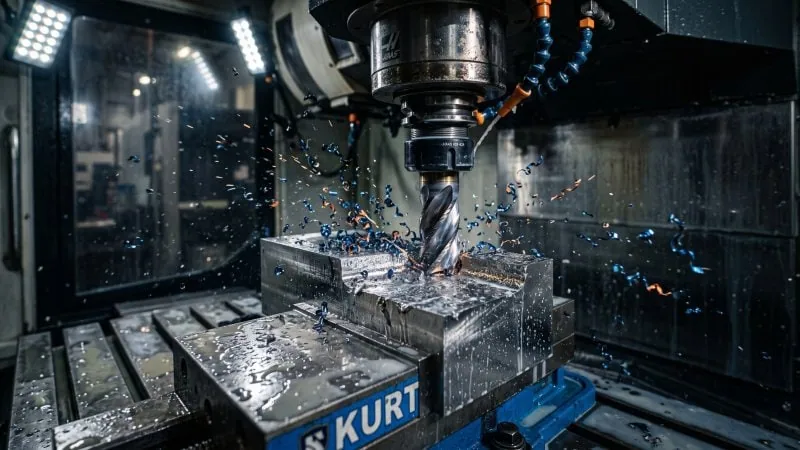 precision cnc milling machine cutting metal