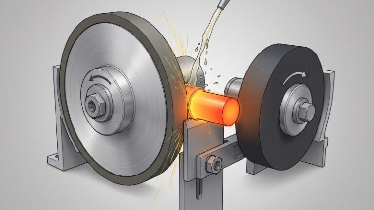 centerless grinding mechanics diagram with cbn wheel